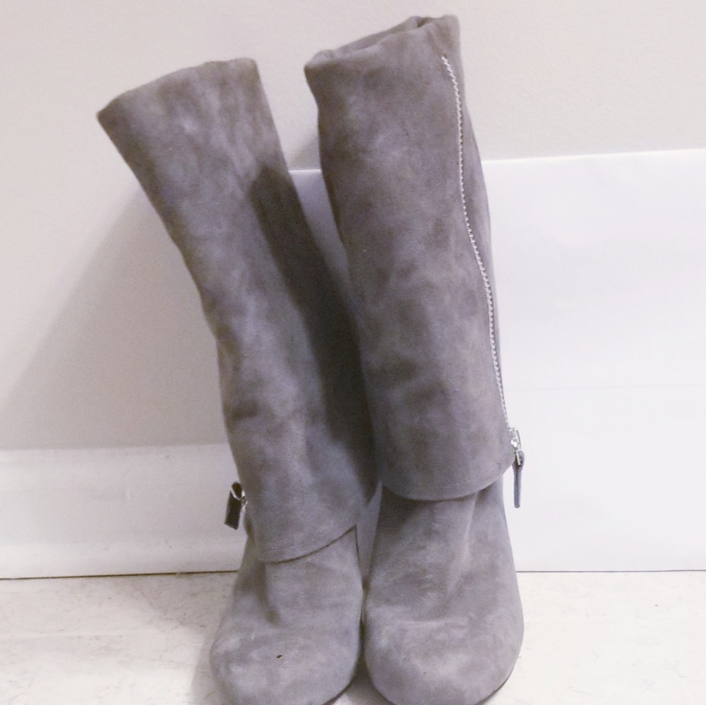 Franco Sarto A-Lady Gray Suede Boots - Picture 4 of 4